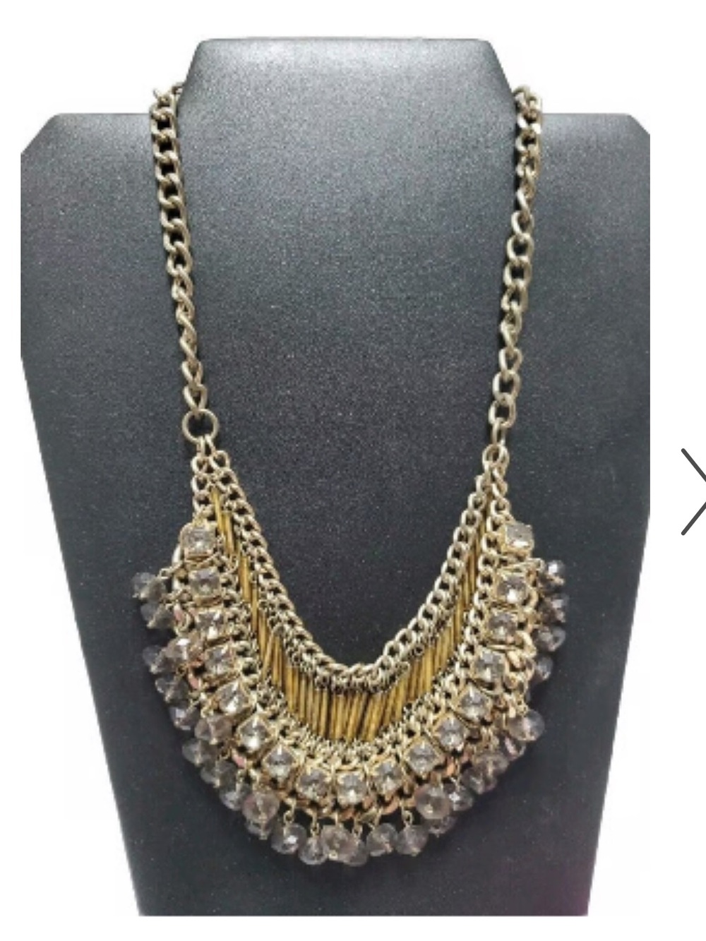 Banana Republic Gold Tone Choker Statement Beaded Necklace 16”